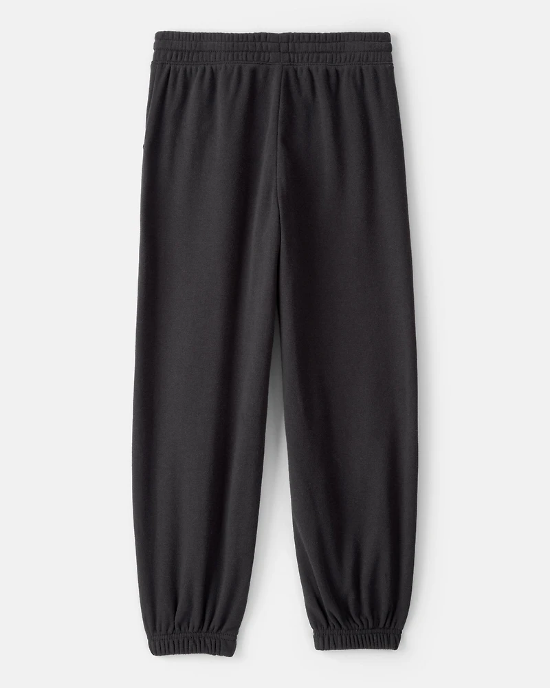 Girls DayDream Fleece Knit Drawstring Joggers - Black