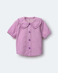 Toddler Girl Peter Pan Collar Top in Stripes