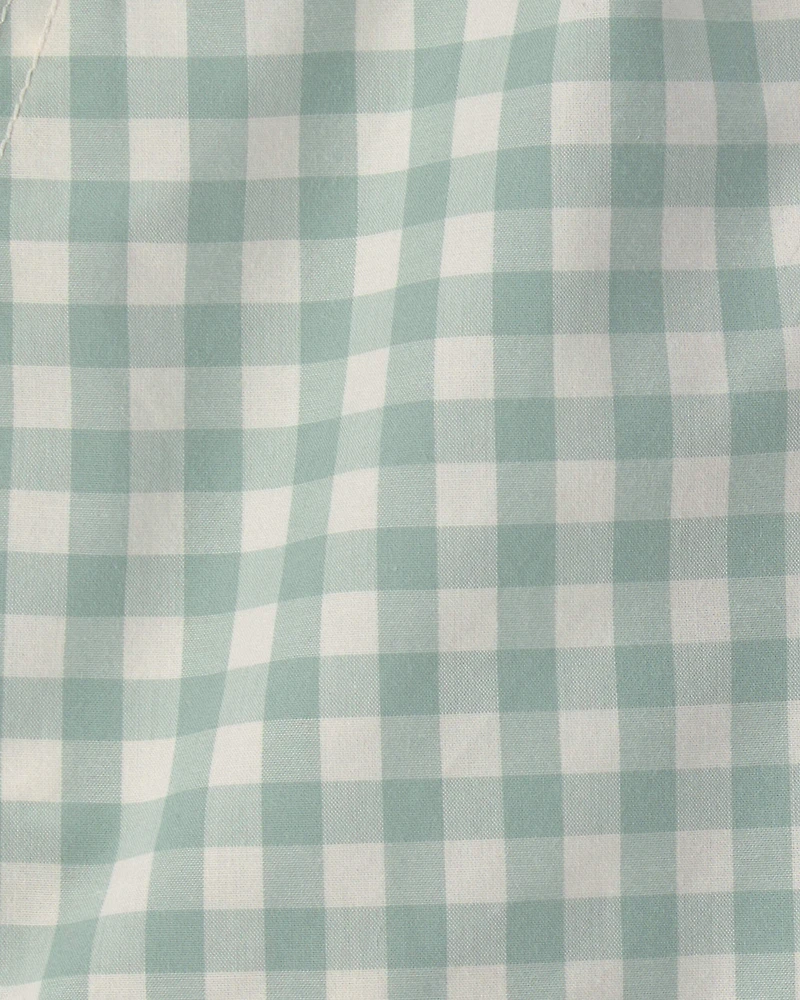 Toddler Boy Gingham Poplin Shorts - Green