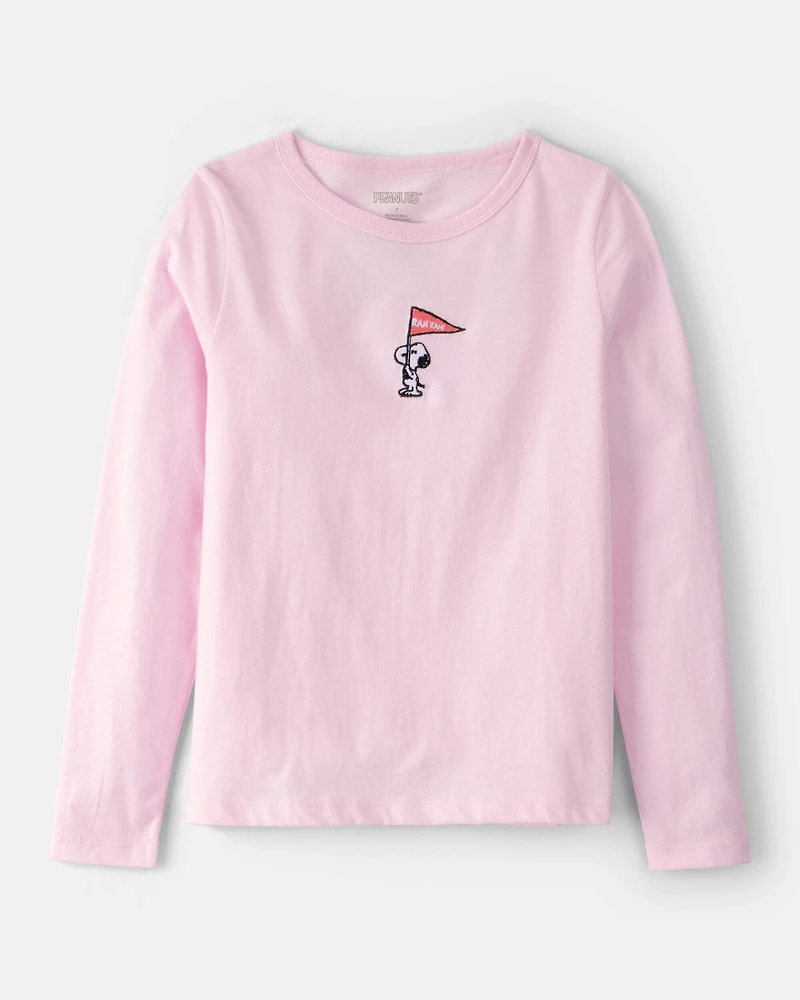 Girls Peanuts Snoopy Long-Sleeve Top - Pink