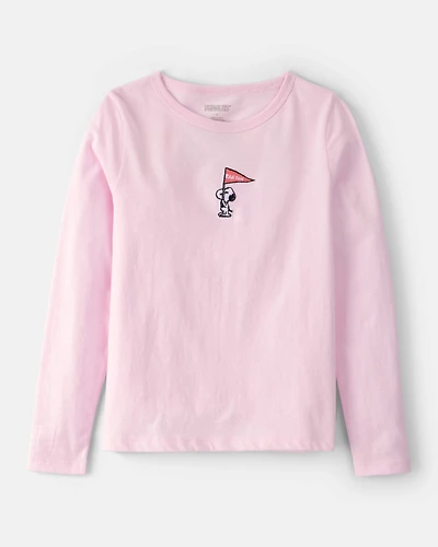 Girls Peanuts Snoopy Long-Sleeve Top - Pink