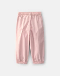 Toddler Girl Bow-Cuff Poplin Joggers - Pink