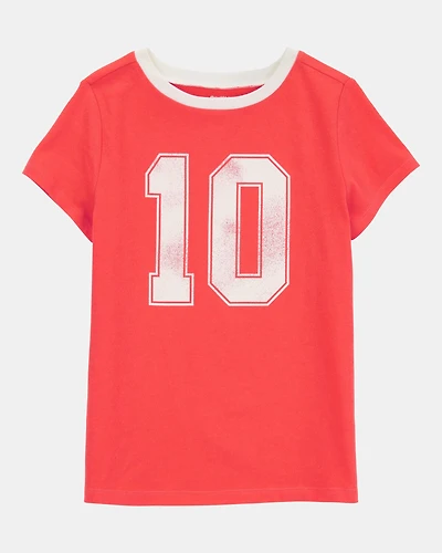 Kid Vintage Sporty Short-Sleeve Graphic Tee - Red