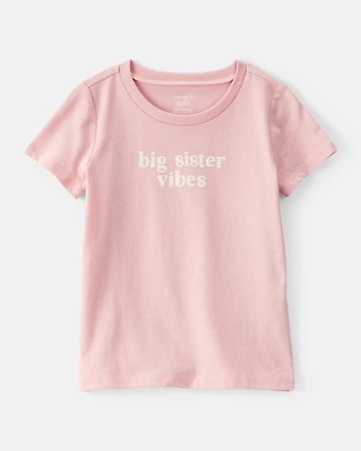 Toddler Girl Big Sister Short-Sleeve Graphic Tee - Pink