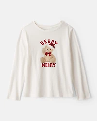 Girls Berry Merry Long-Sleeve Graphic Tee - Cream