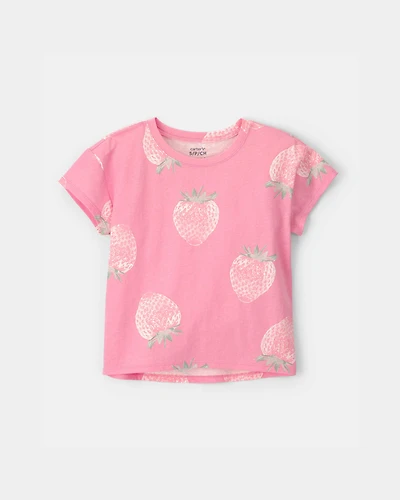 Girls Strawberry Top - Pink