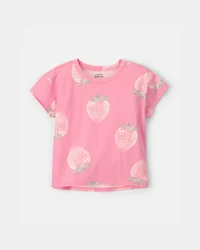 Girls Strawberry Top - Pink