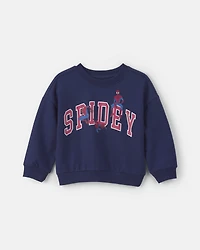 Toddler Boy ©Marvel Spider-Man Pullover Sweatshirt - Navy Blue