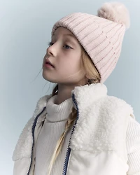 Toddler Sherpa Ski Puffer Vest - Cream