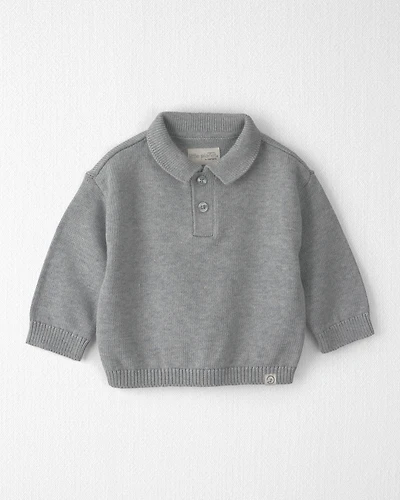 Baby Boy Organic Cotton Sweater Knit Polo