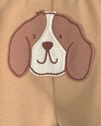 Baby Boy 3-Piece Dog Long-Sleeve Bodysuit & Pant Set - Brown/Cream