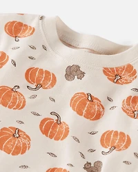 Toddler Organic Cotton Pajamas in Harvest Pumpkins Print