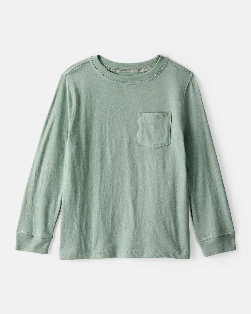 Boys Long-Sleeve Pocket Tee - Green
