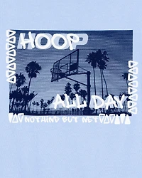 Kid Hoop All Day Short-Sleeve Graphic Tee - Blue