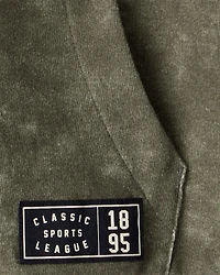 Boys French Terry Acid Wash Hoodie - Green