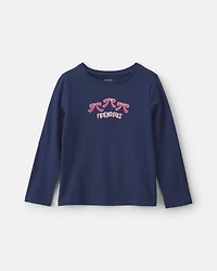 Girls 'Friendsies' Long-Sleeve Graphic Tee - Navy Blue