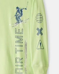 Boys Skiing Long-Sleeve Graphic Tee - Green