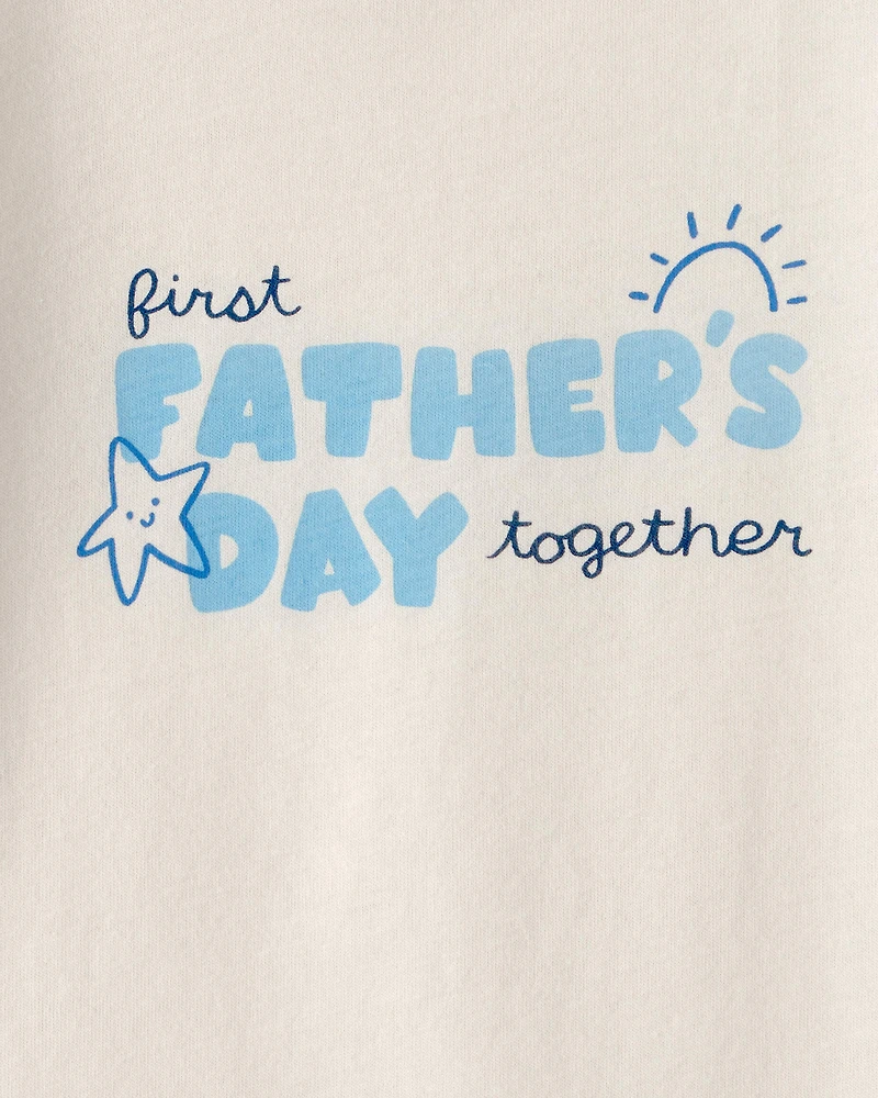 Baby 'Fathers Day' Graphic Bodysuit - Cream