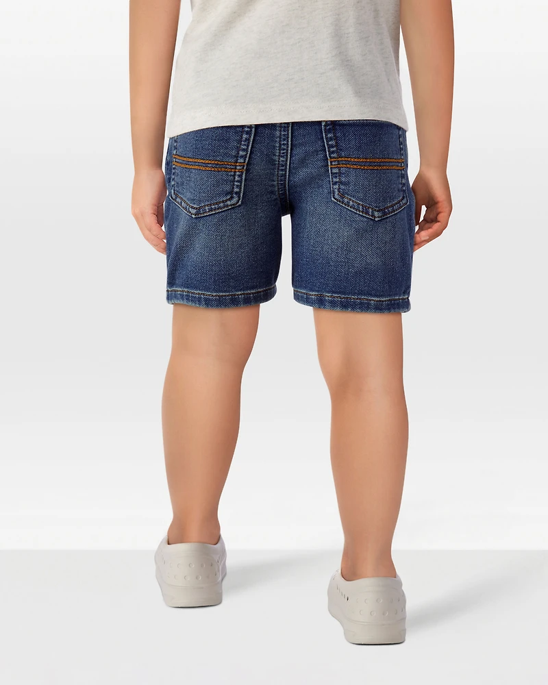 Toddler Pull-On Denim Shorts - Navy