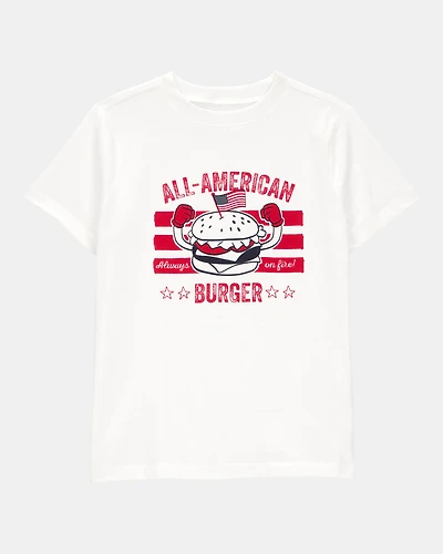 Kid All American Burger Short-Sleeve Graphic Tee - White
