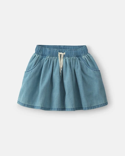 Girls Chambray Denim Skort - Indigo