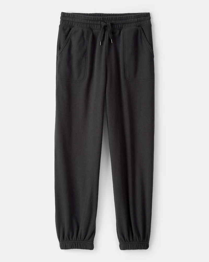 Girls DayDream Fleece Knit Drawstring Joggers - Black