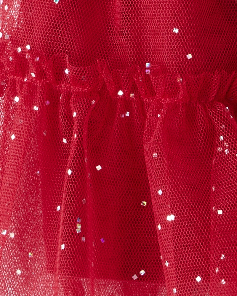 Baby Girl 2-Piece DayDream Fleece Snowflake Print Long-Sleeve Top & Skort Set - Red/Cream