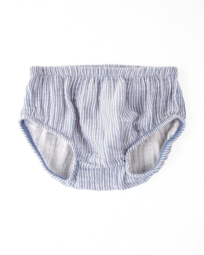 Baby Organic Cotton Striped Button-Front Dress