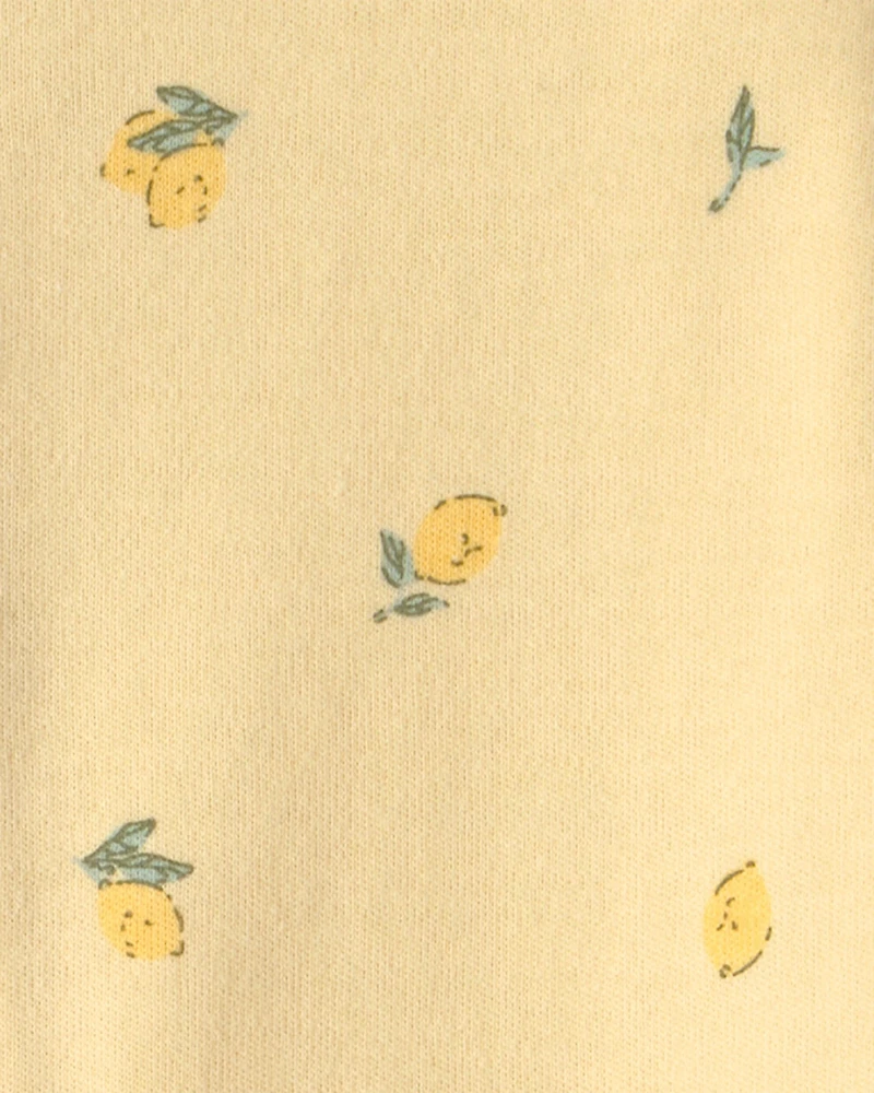 Baby Lemon 2-Way Zip 100% Cotton Sleep & Play Pajama - Yellow