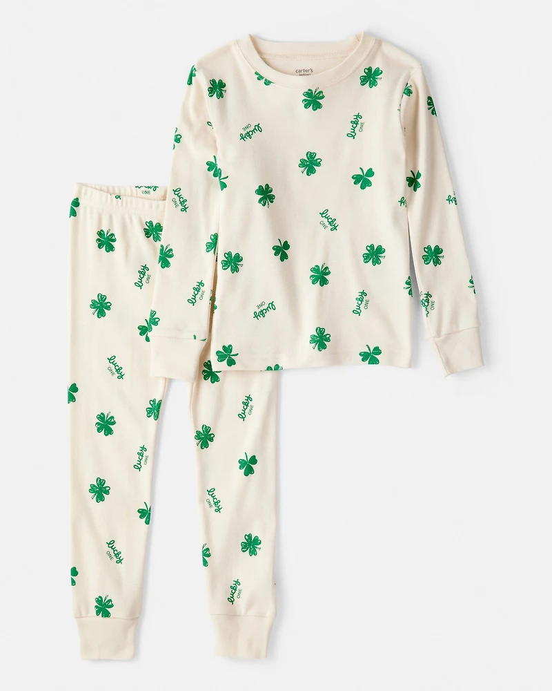 Baby St. Patrick's Day 100% Cotton Snug Fit 2-Piece Pajamas - Ivory