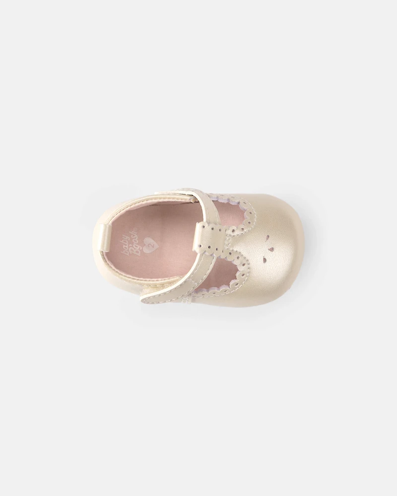 Baby Girl Eyelet Mary Jane Flats - White