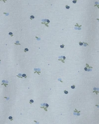 Baby Girl 4-Pack Blueberry Floral Long-Sleeve Bodysuits - Blue