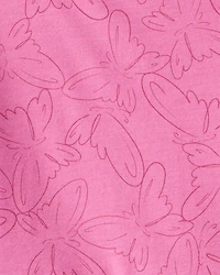 Girls Butterfly Long-Sleeve Peplum Top - Pink