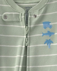 Baby Beach 100% Cotton 1-Piece Pajama - Green