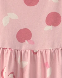 Toddler Girl Apple Short-Sleeve Dress - Pink