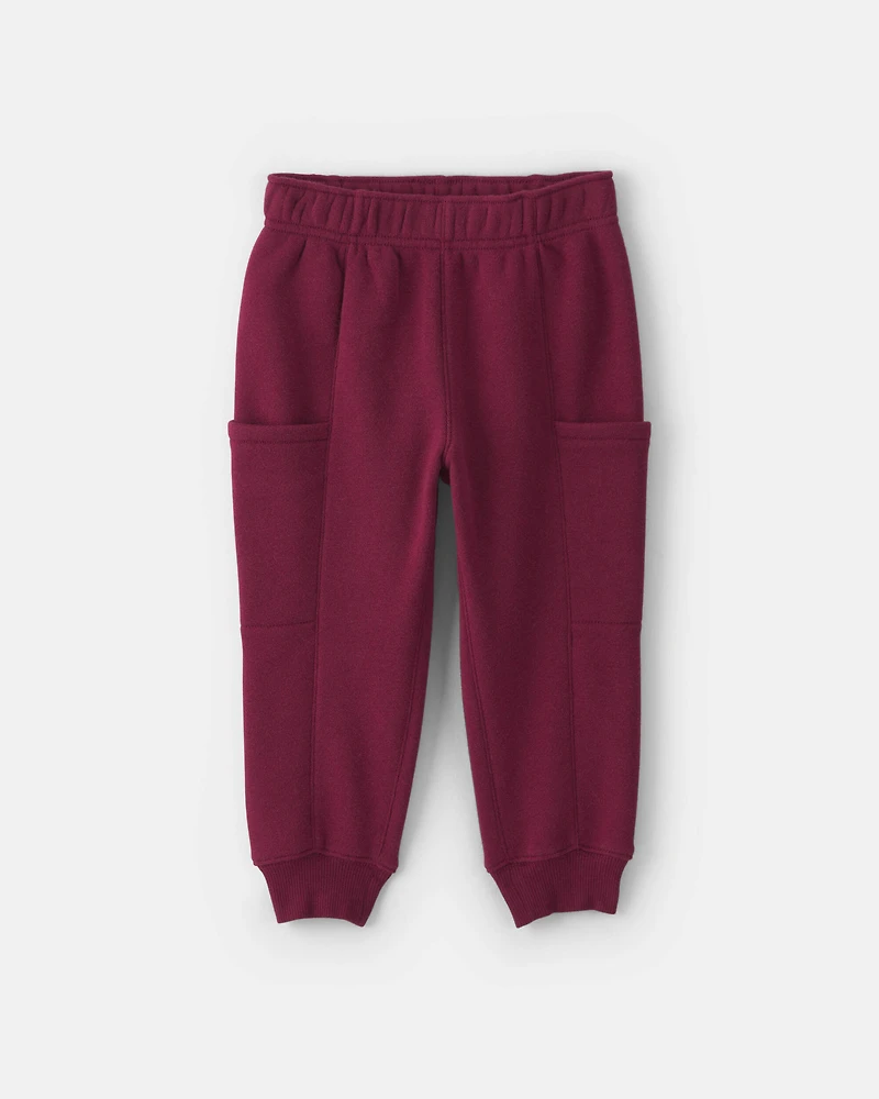 Baby Boy 2-Piece Football Fleece Henley Top & Pant Set - Cream/Burgundy