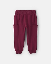 Baby Boy 2-Piece Football Fleece Henley Top & Pant Set - Cream/Burgundy