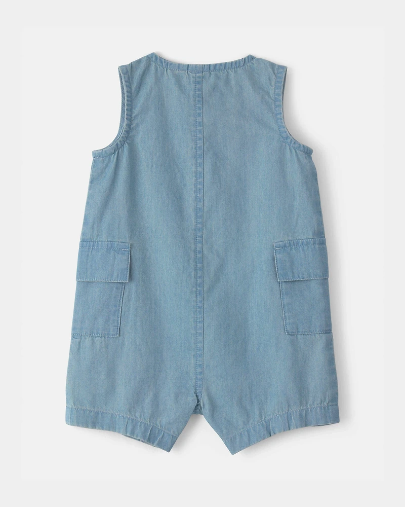 Baby Beach Cruiser Chambray Sleeveless Romper