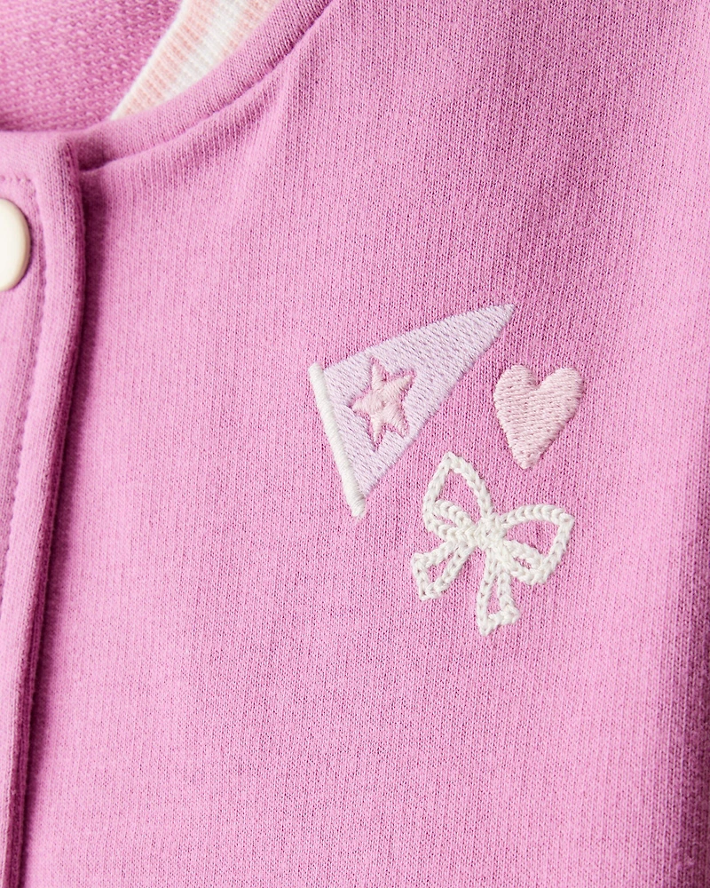 Toddler Girl 3-Piece Cotton Long-Sleeve Layering Set - Purple