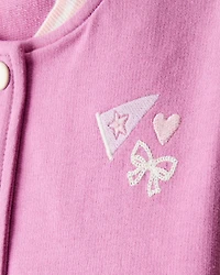 Toddler Girl 3-Piece Cotton Long-Sleeve Layering Set - Purple