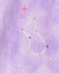 Girls 4-Piece Space Dog 100% Cotton Snug Fit Pajama Set - Purple