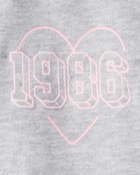 Kid 1986 Heart Varsity Jacket - Grey