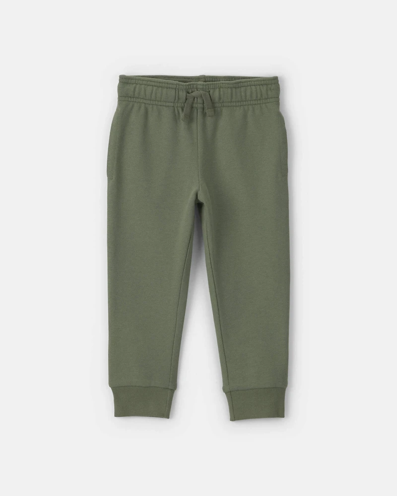 Toddler Boy French Terry Joggers - Olive Green