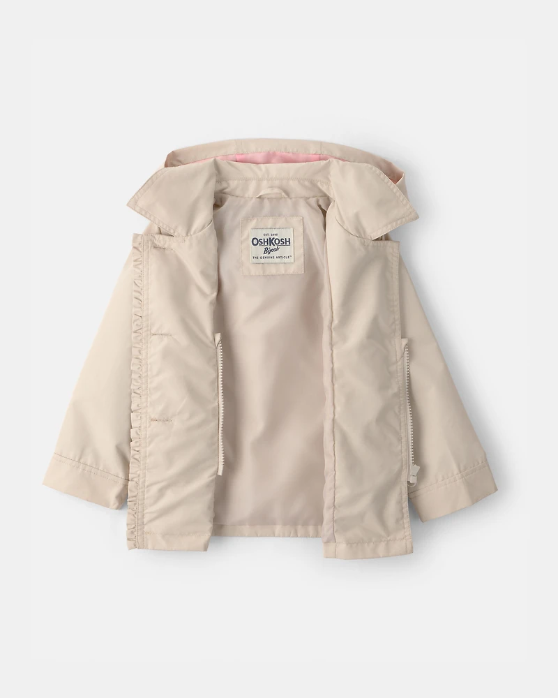 Toddler Girl Lightweight Trench Jacket - Khaki