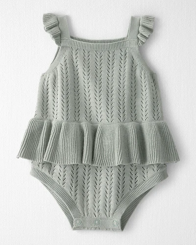 Baby Girl Organic Cotton Sweater Knit Bubble