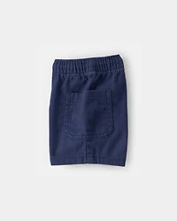 Baby Boy Twill Drawstring Shorts - Navy