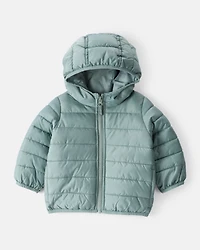 Baby Packable Hooded Puffer Jacket - Green
