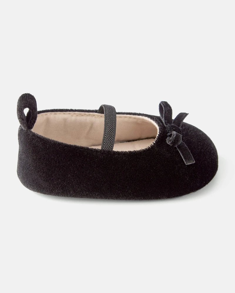 Baby Girl Bow Mary Jane Dress Shoes - Black