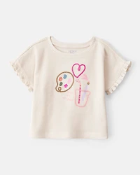 Baby Girl Arts & Crafts Graphic Tee Set - Ivory/Green