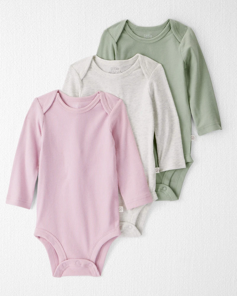Baby 3-Pack Organic Cotton Rib Bodysuits
